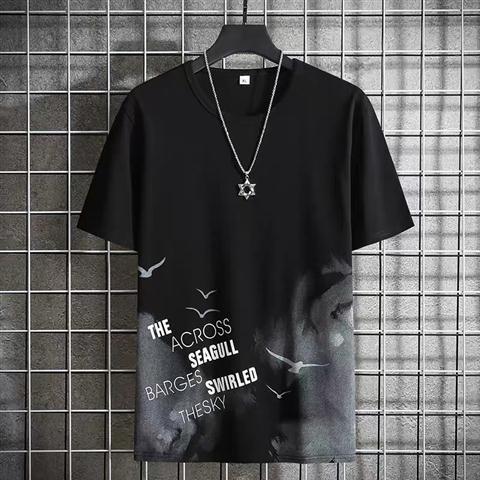 Short sleeve t-shirt men&apos;s loose student half sleeve men&apos;s fashion brand T-shirts