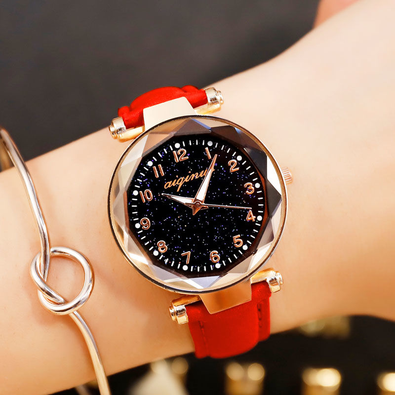 Luminous girl heart star watch Korean version simple trend electronic watch  Women Watches