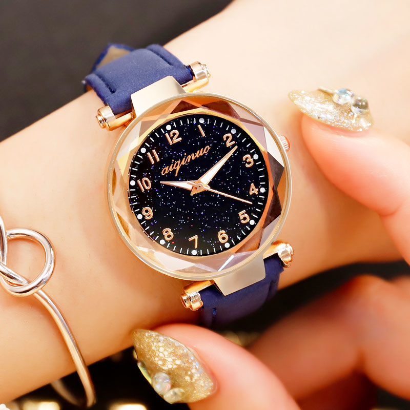 Luminous girl heart star watch Korean version simple trend electronic watch  Women Watches