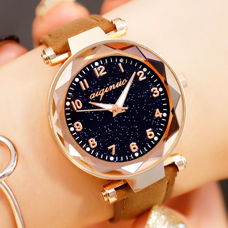 Luminous girl heart star watch Korean version simple trend electronic watch  Women Watches