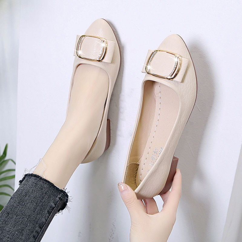 Single shoes summer soft sole shallow mouth casual flat shoes