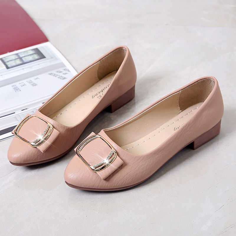 Single shoes summer soft sole shallow mouth casual flat shoes