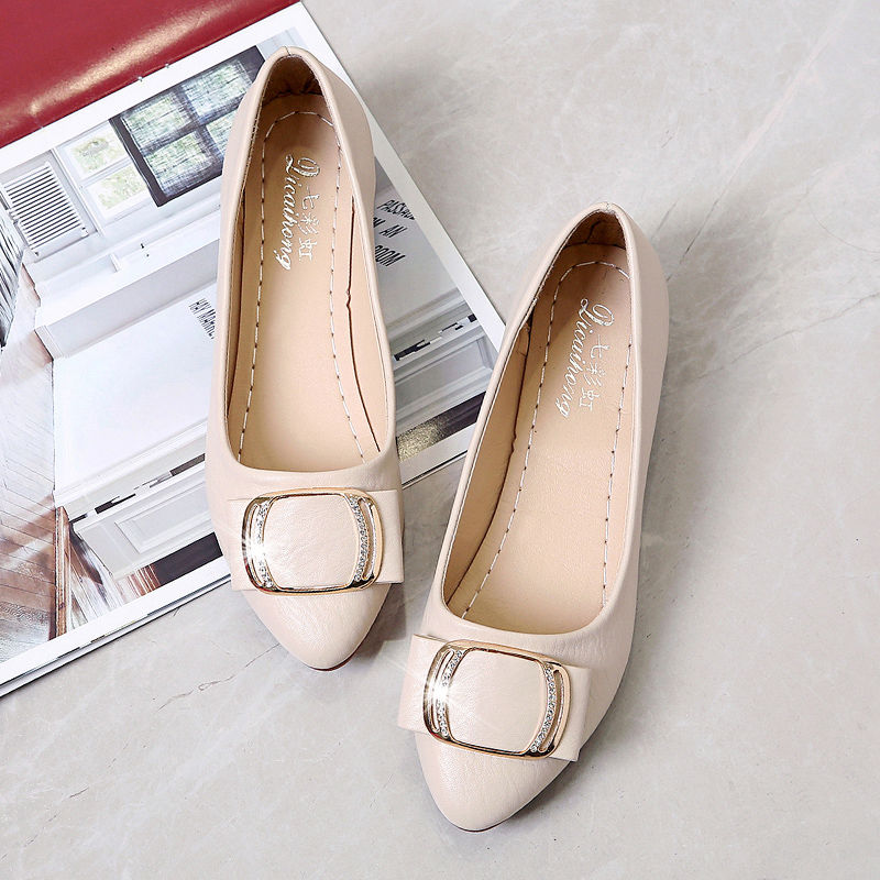 Single shoes summer soft sole shallow mouth casual flat shoes