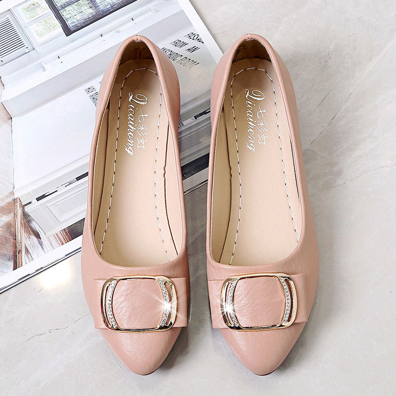 Single shoes summer soft sole shallow mouth casual flat shoes