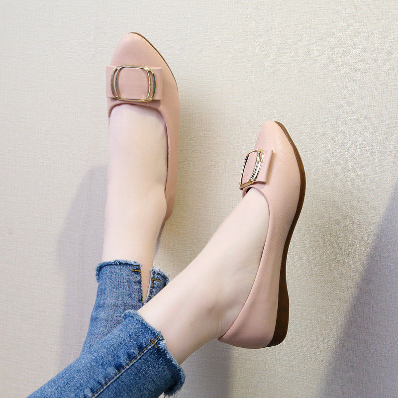 Summer new women&apos;s flat-bottomed shallow mouth casual lazy all-match single shoes