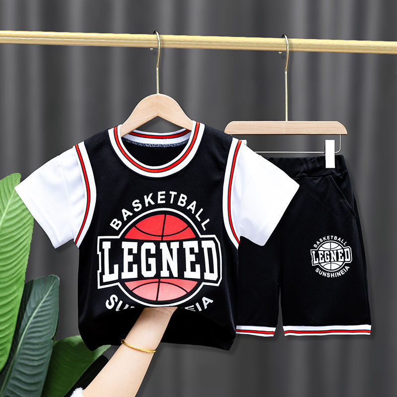 Summer new boys suit sports basketball two-piece suit boys quick-drying suit