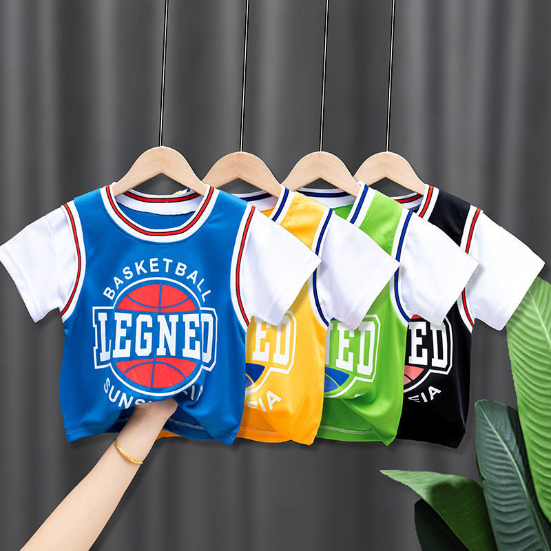 Summer new boys suit sports basketball two-piece suit boys quick-drying suit