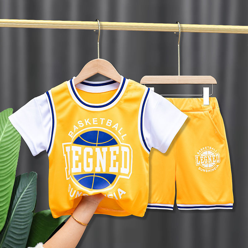 Summer new boys suit sports basketball two-piece suit boys quick-drying suit