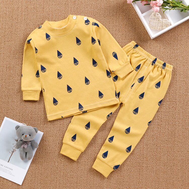 Children's cotton suit boys and girls clothes baby autumn clothes long trousers two-piece suit