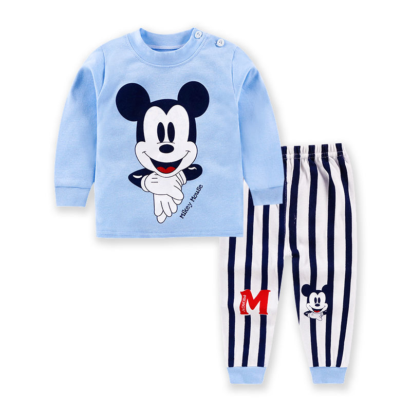 Children's cotton suit boys and girls clothes baby autumn clothes long trousers two-piece suit