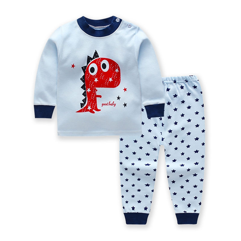 Children's cotton suit boys and girls clothes baby autumn clothes long trousers two-piece suit