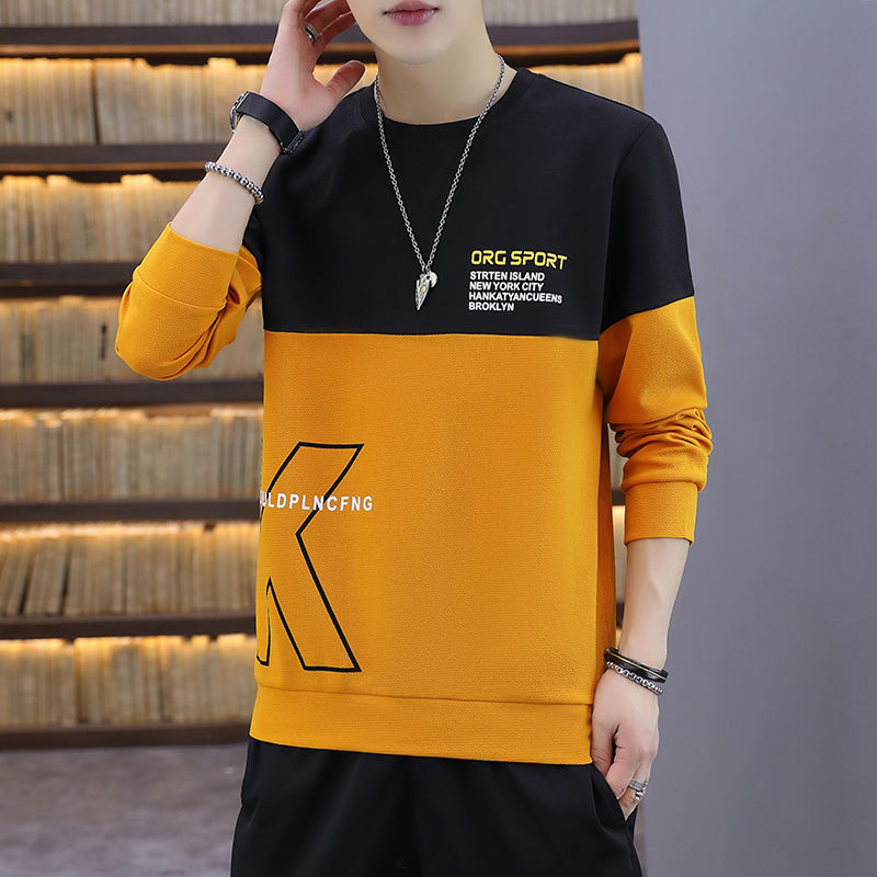 Spring and autumn new sweater men's long-sleeved T-shirt pullover T-shirt