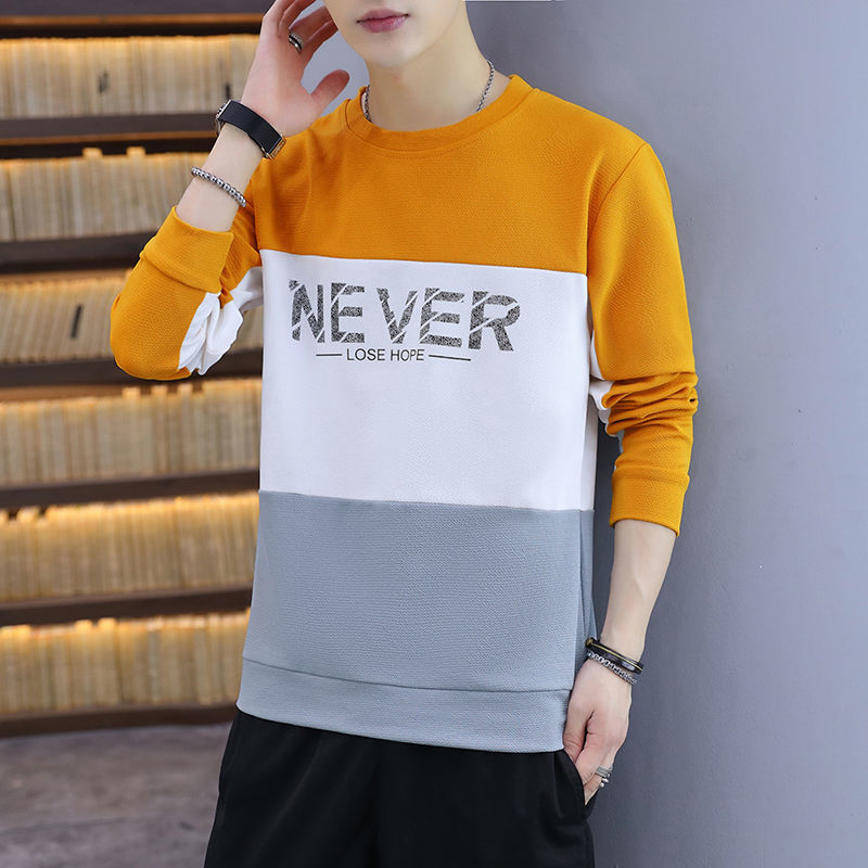 Spring and autumn new sweater men's long-sleeved T-shirt pullover T-shirt