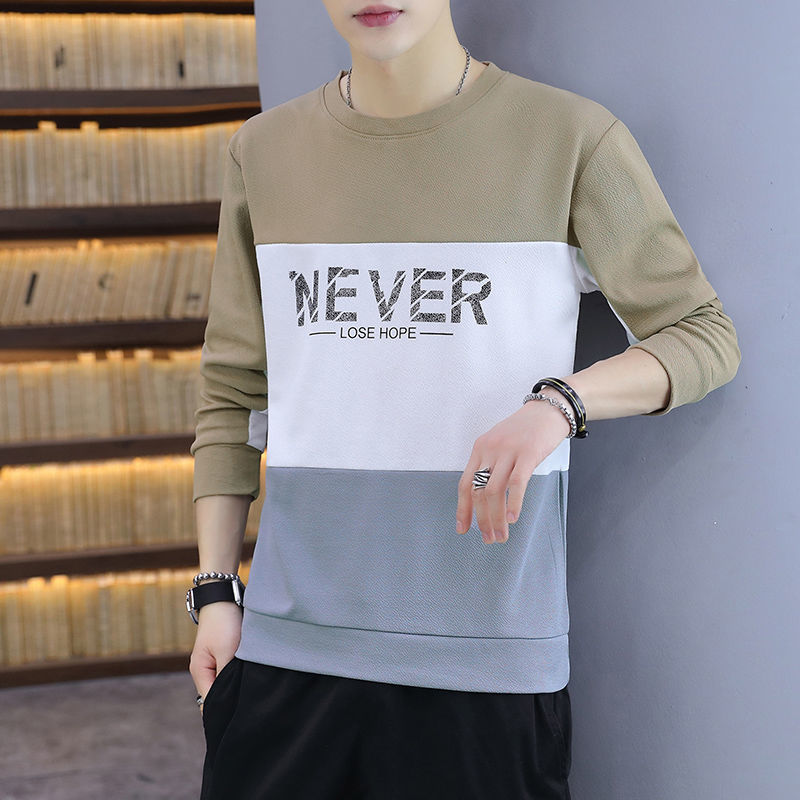 Spring and autumn new sweater men's long-sleeved T-shirt pullover T-shirt