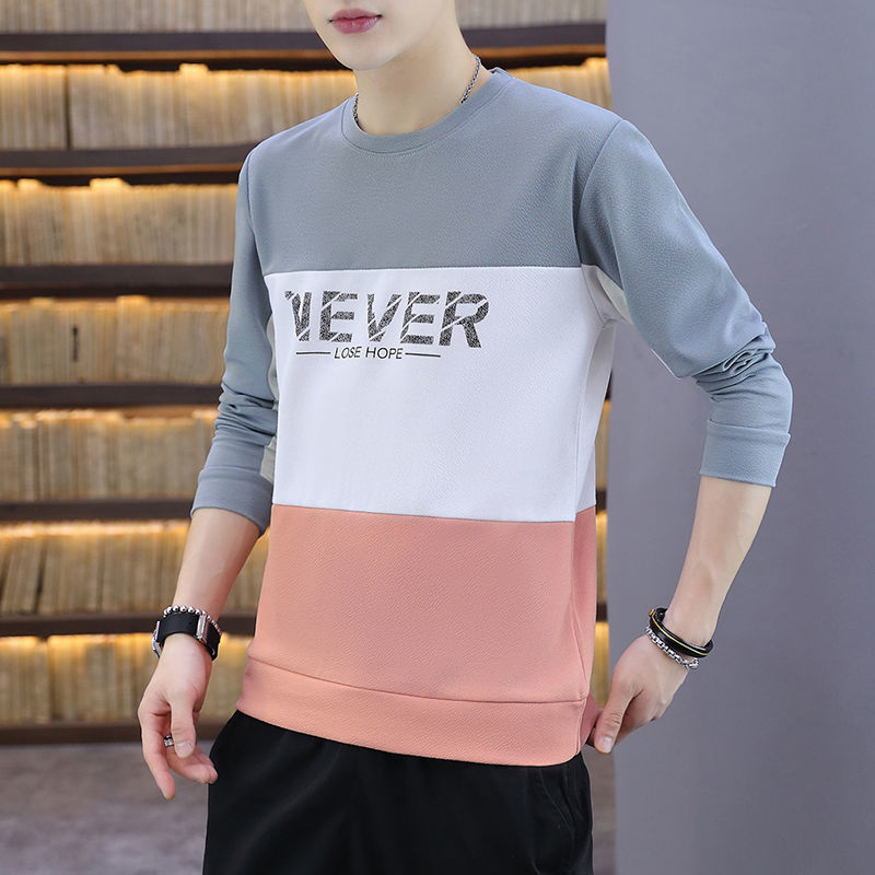 Spring and autumn new sweater men's long-sleeved T-shirt pullover T-shirt