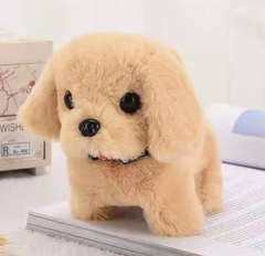 Kids Plush Walking Barking Retriever Puppy Electronic Interactive Pet Dog boy girl Toys Brown Onesize