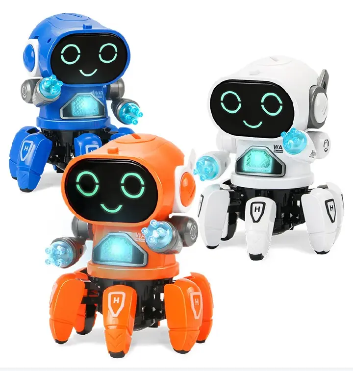 New Arrival dancing electric six-claw fish robot light music children boys and girls light music toys Fast delivery within 1-5 days