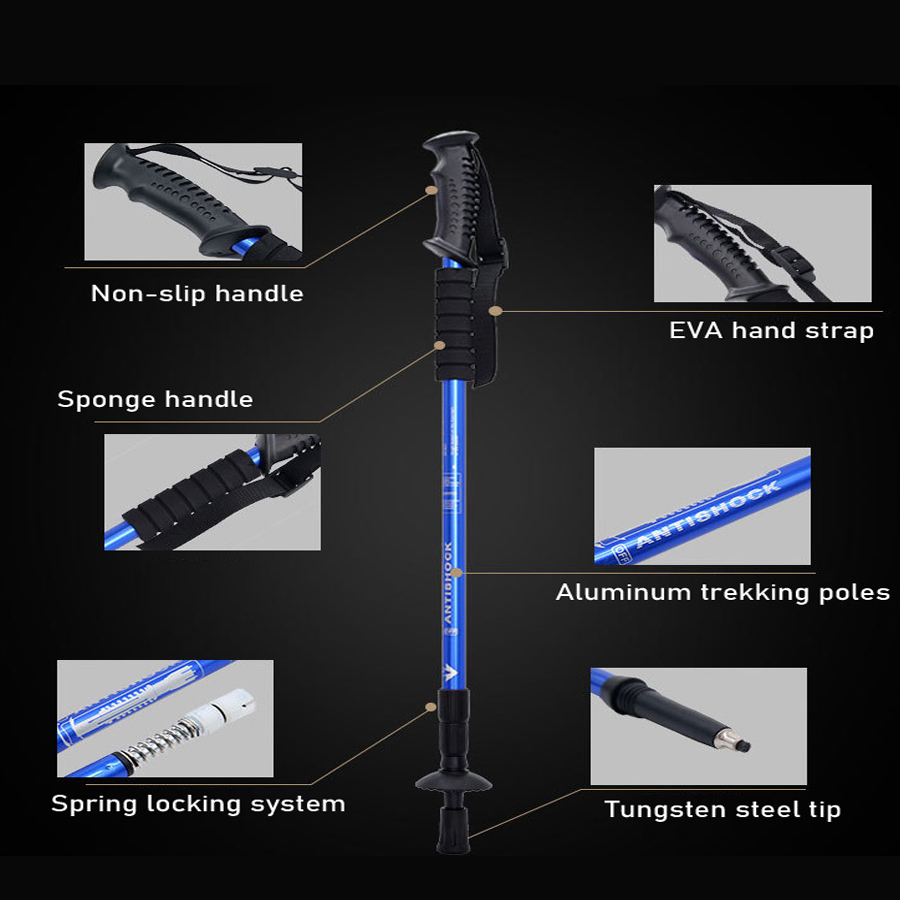 Super light Climbing Stick aluminum alloy telescopic outdoor walking stick