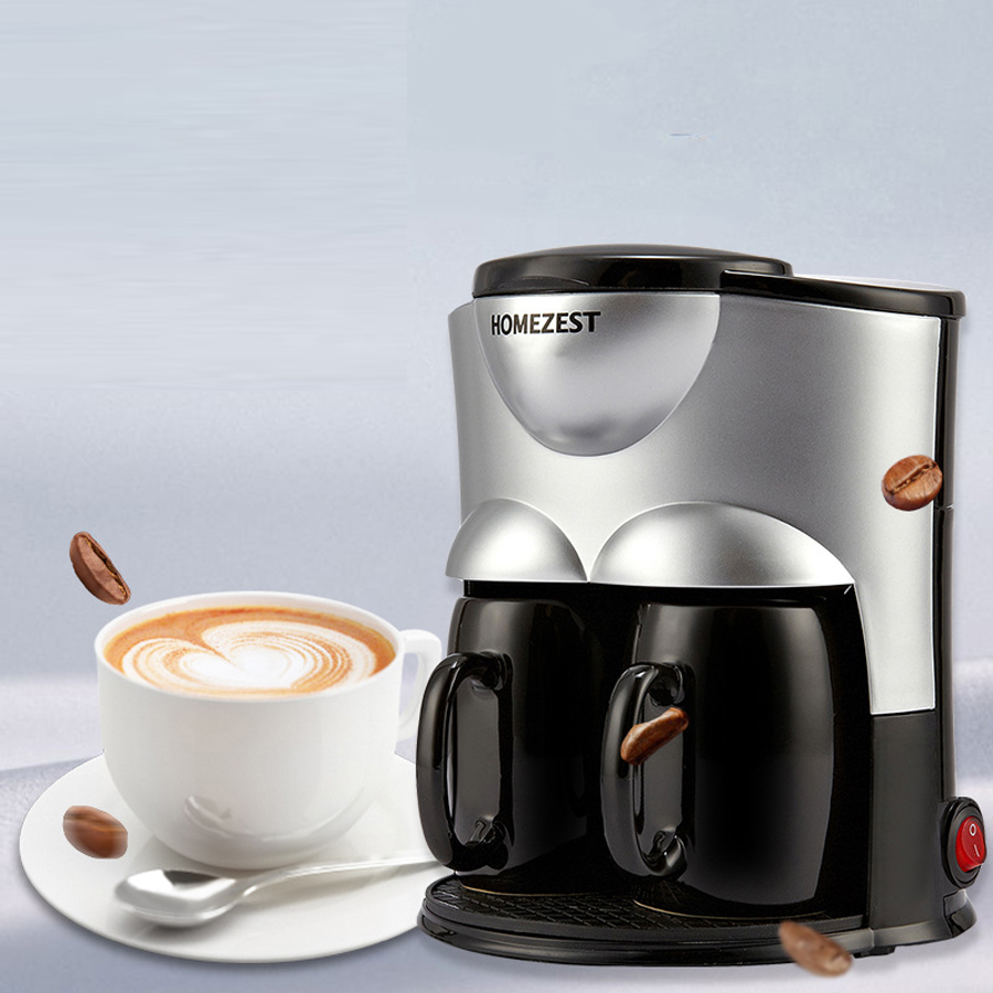 Coffee pot double cup automatic home tea machine coffee maker machine Espresso  one promise