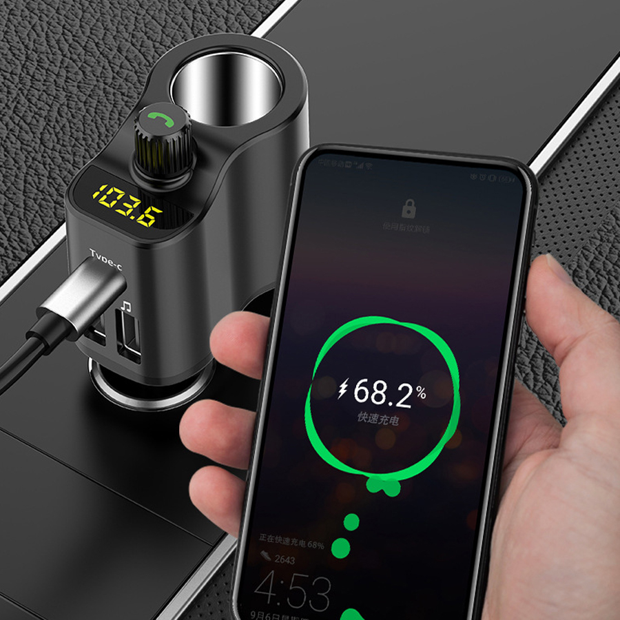 Car Bluetooth FM transmitter 3usb charger Wireless handsfree