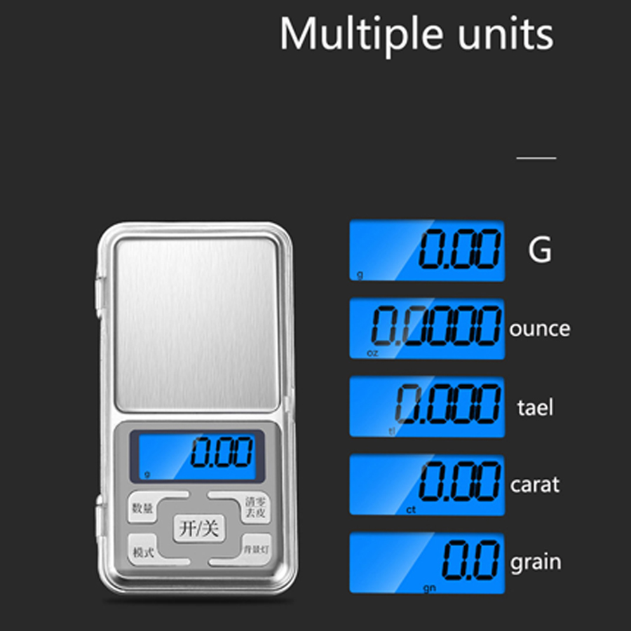 Mini kitchen food jewelry scale precision electronic scale portable stainless steel