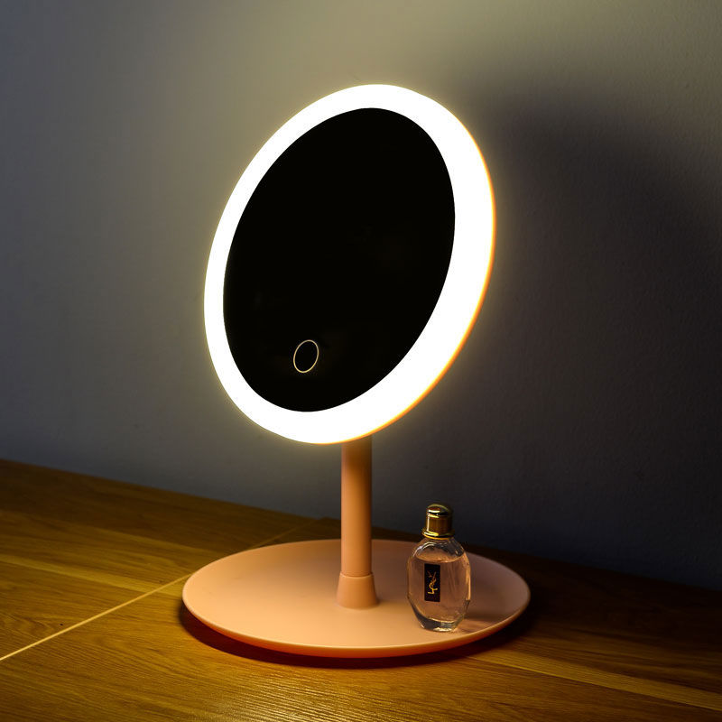 led cosmetic mirror three brightness brightness desktop rechargeable desktop vanity mirror folding p