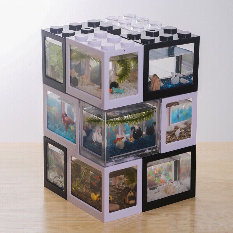 Aquarium Fish Tank Mini Building Blocks Spider Box Home Decor