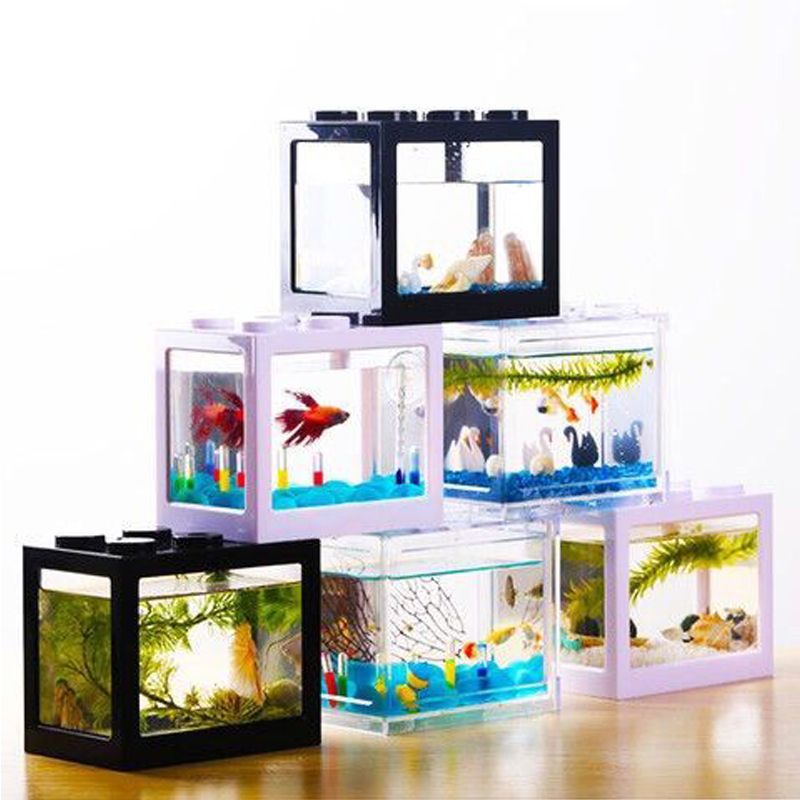 Aquarium Fish Tank Mini Building Blocks Spider Box Home Decor