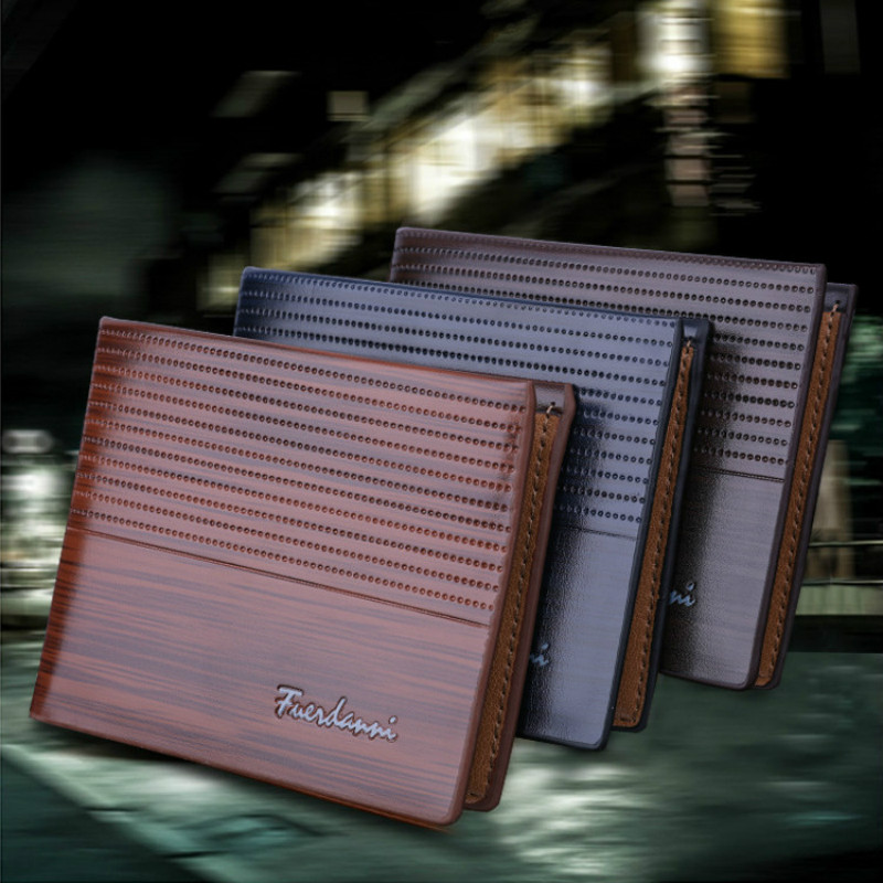 Men Leather Wallet Famous Brand Vintage Short Slim Coin Male Purses Photo Cash Money Bag Card Holder