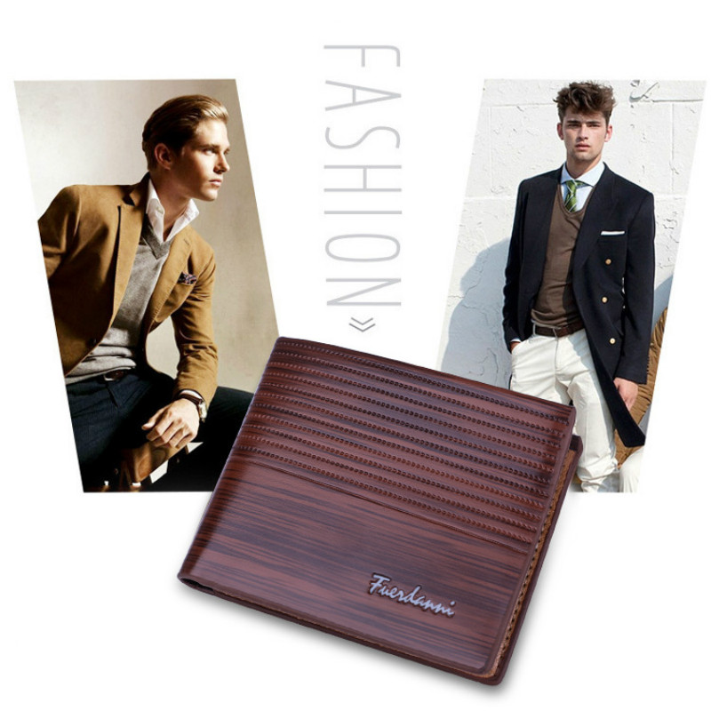 Men Leather Wallet Famous Brand Vintage Short Slim Coin Male Purses Photo Cash Money Bag Card Holder