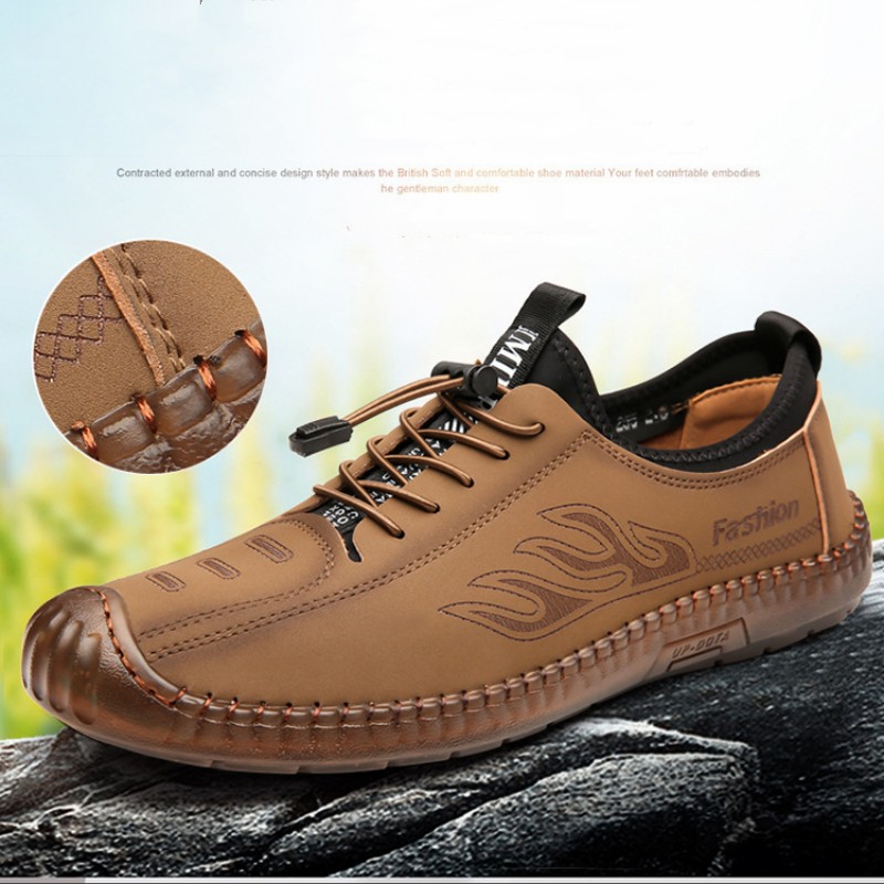 Men Shoes Soft Bottom Soft Surface Men's Shoes Athletic  Casual Leather  Walking Shoes