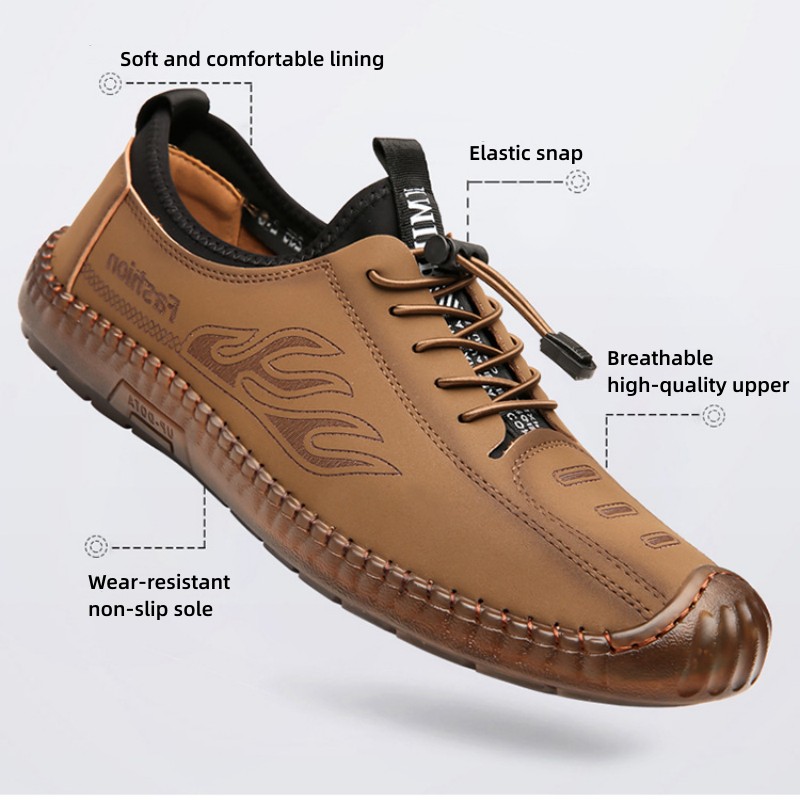 Men Shoes Soft Bottom Soft Surface Men's Shoes Athletic  Casual Leather  Walking Shoes