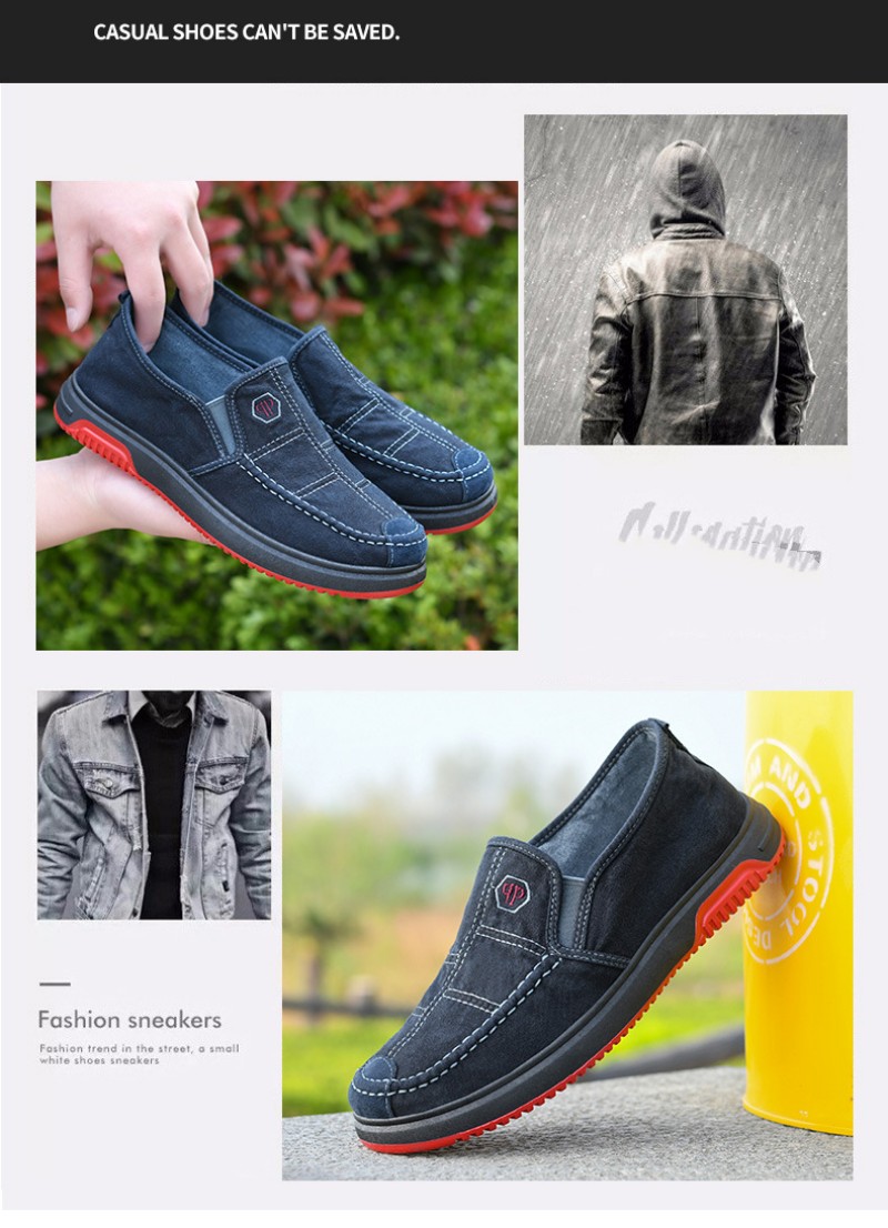 New Men's  Cloth Shoes Bean Casual Shoes High-end Men's Canvas Shoes