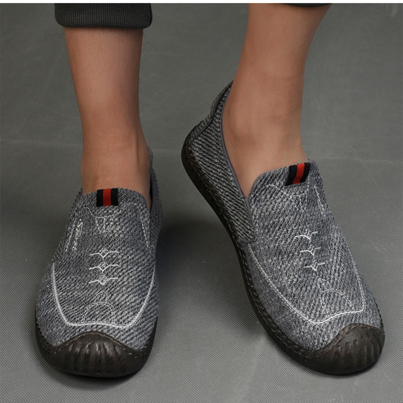 Men's Casual Shoes Cloth Shoes Linen Breathable Cloth Top Beef Tendon Sole Non-slip Wear-resistant Comfortable Loafers Shoes