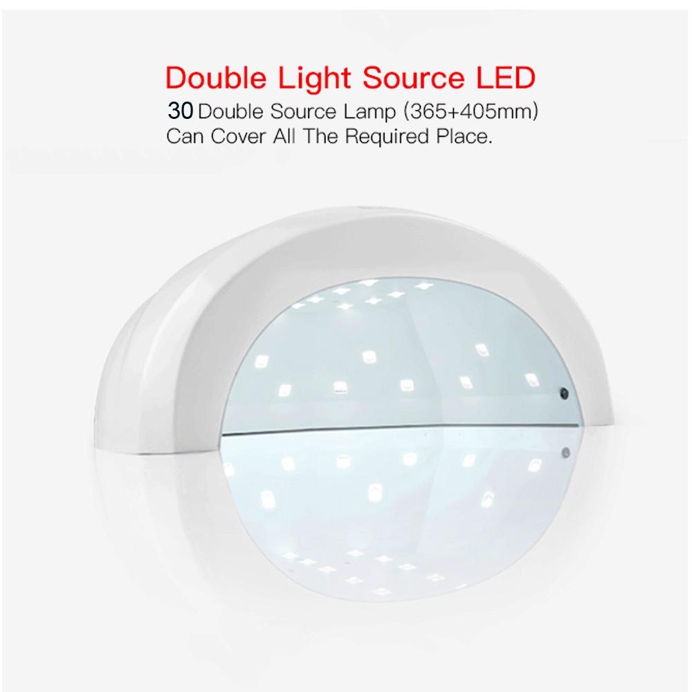 48W/30 LEDS Nail Dryer Machine Nails Lamp Dual-light Source Phototherapy Lamp For Drying UV Nails Gel Polish Manicure Tools