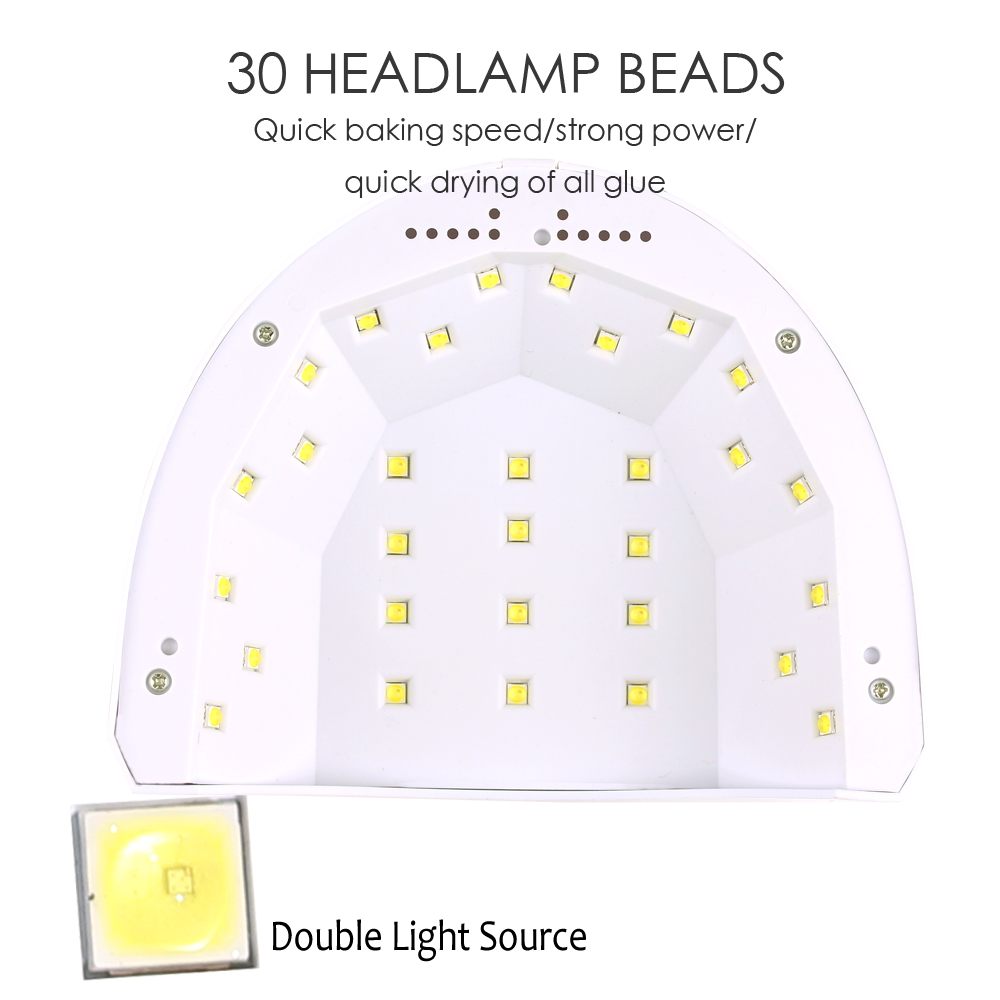 48W/30 LEDS Nail Dryer Machine Nails Lamp Dual-light Source Phototherapy Lamp For Drying UV Nails Gel Polish Manicure Tools