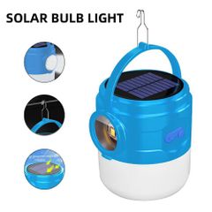 Solar LED Super Bright Flashlight USB Rechargeable Portable Spotlight Lantern Outdoor Camping Emergency Bulb Blue FREE SIZE 500M 100W