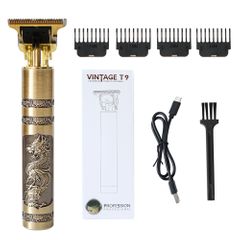 USB Electric Hair Cutting Machine Rechargeable Hair Clipper Man Shaver Trimmer Barber Professional Beard Trimmer Julie Fashion Store Gold as picture Gold Dragon With Box