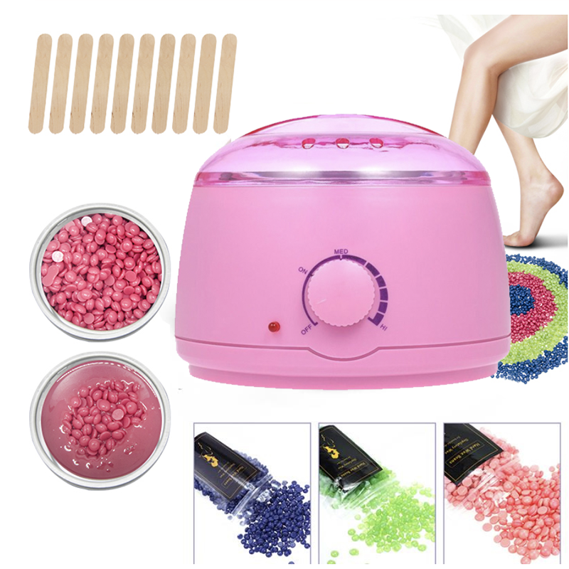 Hair Removal Wax-melt Machine Heater 4 Package Wax Beans 10 Wood Stickers Hair Removal Machine Waxing Kit