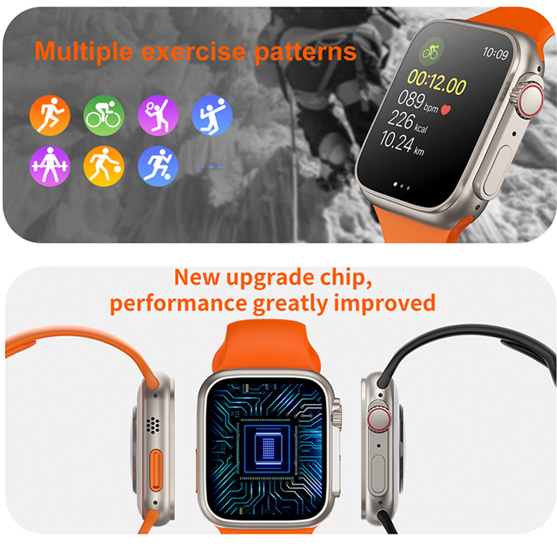 T800 Ultra Series 8 Watch Smart Ultra 1:1 49mm Case NFC Access Blood Oxygen Bluetooth Call Music Smart Watch For Iphone IWO