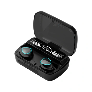 M10 Wireless TWS Earphone Business Bluetooth Earphone Power Digital Display 5.3 Sports Hanging Ear Touch Earphone Waterproof BlackBlack