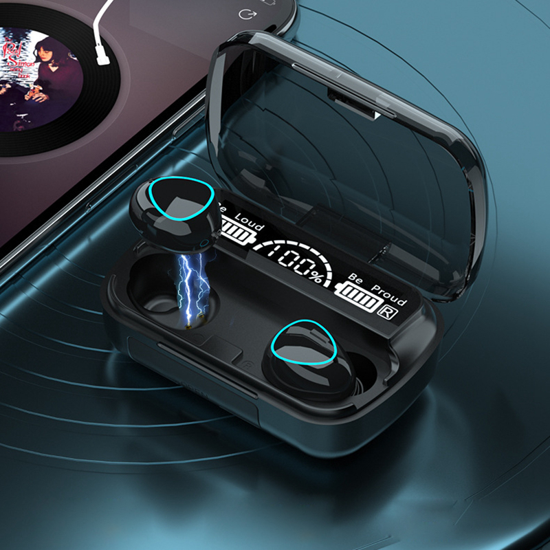 M10 Wireless TWS Earphone Business Bluetooth Earphone Power Digital Display 5.3 Sports Hanging Ear Touch Earphone Waterproof