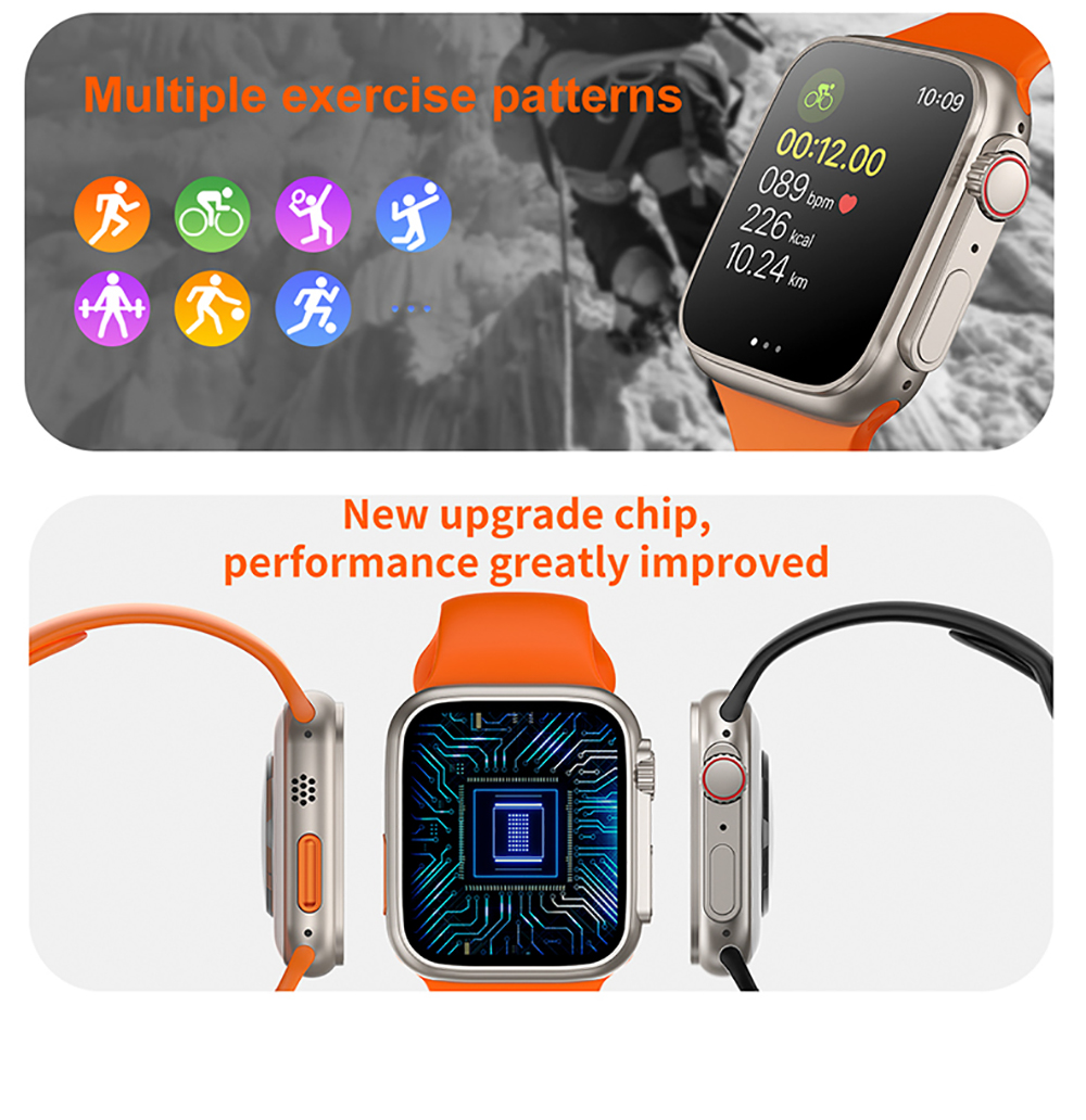 T900 Ultra Big MAX 2.09 inch 49MM Series 8 Smart Watch NFC Access Blood Oxygen Bluetooth Call Sport SmartwatchesFor IOS Android