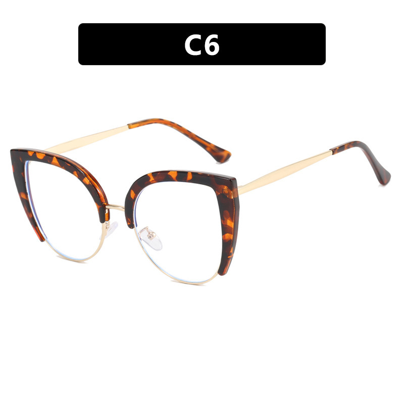 Fashion Gold Metal Optical Eyeglasses Frames For Women Designer Luxury Ladies Retro Eyewear Computer Glasses Anti Blue Light New