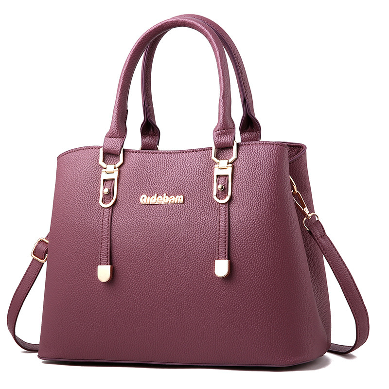 Fashion Online Middle Aged Korean Version Women's Handbag Soft Leather One Shoulder Mum's bag