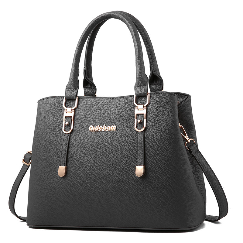 Fashion Online Middle Aged Korean Version Women's Handbag Soft Leather One Shoulder Mum's bag