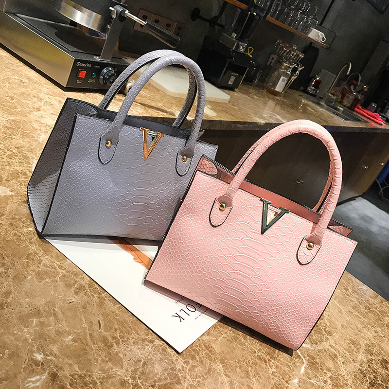 Fashion Online 2020 Pink Office Handbag Wholesale Crocodile Leather Bag