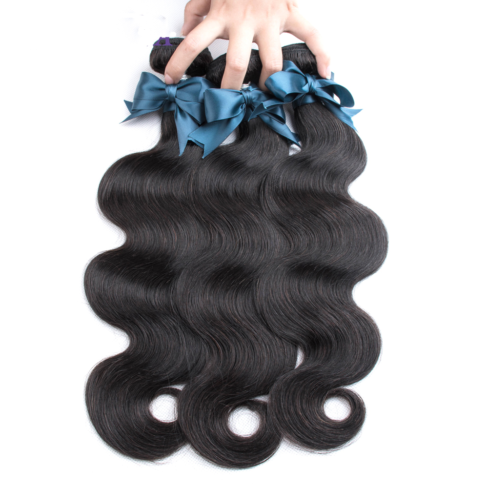 Fashion Online Brazilian Hair Body Wave 3Bundles With Lace Closure Remy Hair Extension