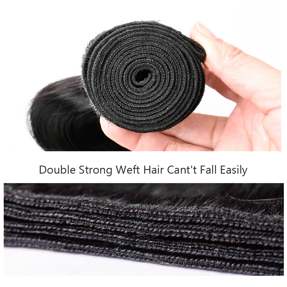 Fashion Online Straight Brazilian Human Hair Weave Bundles With Closure Hair Extension