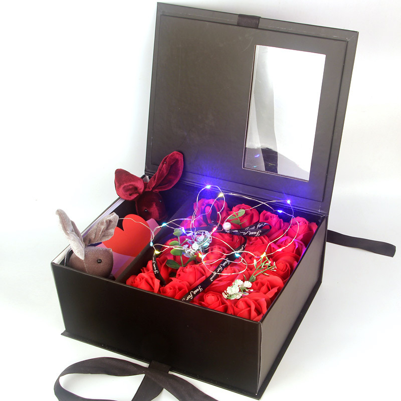 Fashion Online Rose Soap Rabbit Birthday Valentine's Girlfriend Gift Artificial Flowers' Presnets